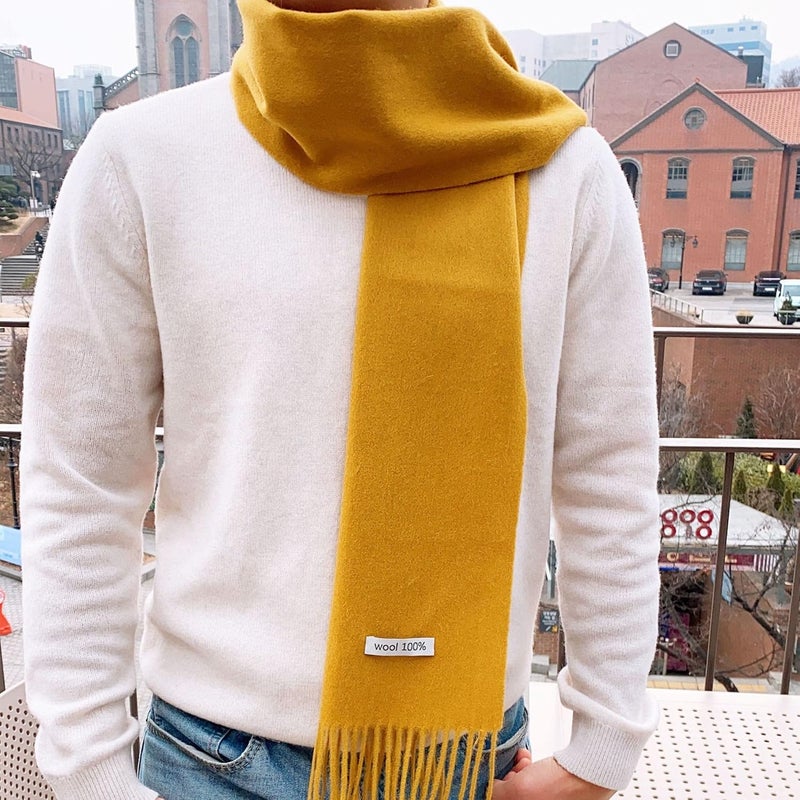 linişte 100% Wool Scarf - Men and Women Winter Warm Soft Luxurious Solid Colors Gift Box - Image 5